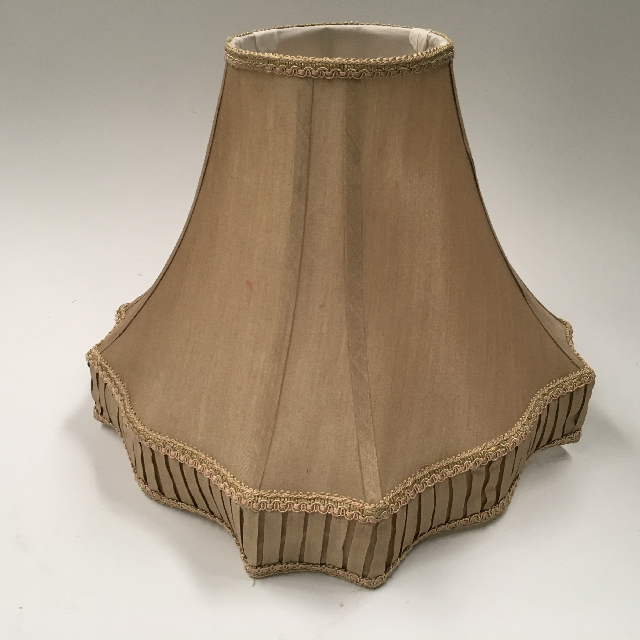 LAMPSHADE, Empire Style Square (Medium) - Gold Square w Pleated Detail